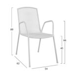 ΚΑΡΕΚΛΑ ΠΟΛΥΘΡΟΝΑ ΜΕΤΑΛΛΙΚΗ ΛΕΥΚΗ ELIJAH HM5005.02 54x62x89Υ ΕΚ. - Image 2