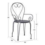 ΚΑΡΕΚΛΑ ΠΟΛΥΘΡΟΝΑ ΜΕΤΑΛΛΙΚΗ AMORE ΜΑΥΡΗ HM5008.11 49x48x90 εκ. - Image 2