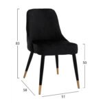 ΚΑΡΕΚΛΑ SERENITY HM8527.04 ΑΠΟ ΒΕΛΟΥΔΟ ΜΑΥΡΟ ΜΕ ΜΕΤΑΛΛΙΚΟ ΣΚΕΛΕΤΟ 52x61x83Y εκ. - Image 2