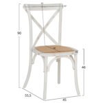 ΚΑΡΕΚΛΑ OWEN ΣΤΟΙΒΑΖΟΜΕΝΗ ΞΥΛΙΝΗ ΑΠΟ ΟΞΙΑ WHITE WASH ΧΡΩΜΑ ΜΕ ΧΙΑΣΤΙ ΠΛΑΤΗ HM8575.04 45x55,5x90 cm - Image 2