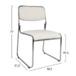 ΚΑΡΕΚΛΑ ΓΡΑΦΕΙΟΥ ΣΥΝΕΡΓΑΣΙΑΣ MABEL HM1019.02 ΣΕ ΧΡΩΜΑ ΛΕΥΚΟ 48,5x51,5x77Yεκ. - Image 2