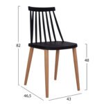 ΚΑΡΕΚΛΑ ΤΡΑΠΕΖΑΡΙΑΣ HM8052.02 VANESSA ΜΑΥΡΗ ΜΕ ΜΕΤΑΛΛΙΚΑ ΠΟΔΙΑ 43x46,5x82 εκ. - Image 2