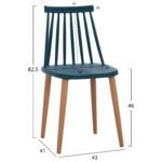 ΚΑΡΕΚΛΑ ΤΡΑΠΕΖΑΡΙΑΣ HM8052.05 VANESSA ΜΠΛΕ ΜΕ ΜΕΤΑΛΛΙΚΑ ΠΟΔΙΑ 43x41x82,5 εκ. - Image 2