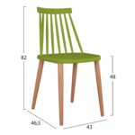 ΚΑΡΕΚΛΑ ΤΡΑΠΕΖΑΡΙΑΣ HM8052.08 VANESSA ΠΡΑΣΙΝΗ ΜΕ ΜΕΤΑΛΛΙΚΑ ΠΟΔΙΑ 42,5x47x81,5 εκ. - Image 2