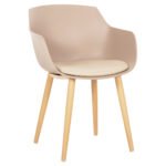 ΚΑΡΕΚΛΑ ΤΡΑΠΕΖΑΡΙΑΣ LUCIE HM8242.11 CAPUCCINO PP-ΜΕΤΑΛ. ΠΟΔΙΑ ΟΨΗ ΞΥΛΟΥ 56x55,5x80Υεκ