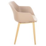 ΚΑΡΕΚΛΑ ΤΡΑΠΕΖΑΡΙΑΣ LUCIE HM8242.11 CAPUCCINO PP-ΜΕΤΑΛ. ΠΟΔΙΑ ΟΨΗ ΞΥΛΟΥ 56x55,5x80Υεκ - Image 4