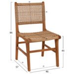 ΚΑΡΕΚΛΑ ΤΡΑΠΕΖΑΡΙΑΣ NESHA HM9386.11 ΞΥΛΟ ΤΕΑΚ ΜΕ ΣΧΟΙΝΙ VIRO 50x56x85Υεκ. - Image 2