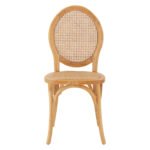 ΚΑΡΕΚΛΑ ΞΥΛΙΝΗ TINSLEY ΜΕ ΟΒΑΛ ΠΛΑΤΗ ΚΑΙ ΠΛΕΞΗ RATTAN ΣΕ ΦΥΣΙΚΗ ΑΠΟΧΡΩΣΗ HM8745.01 45x50x97 εκ. - Image 3