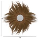 ΚΑΘΡΕΠΤΗΣ ΣΤΡΟΓΓΥΛΟΣ ΜΕ ΠΛΑΙΣΙΟ ΦΛΟΙΟ ΜΠΑΝΑΝΑΣ ΣΕ ΧΡΩΜΑ ΦΥΣΙΚΟ 100x4x100 ΕΚ.HM7735 - Image 2