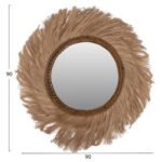 ΚΑΘΡΕΠΤΗΣ ΣΤΡΟΓΓΥΛΟΣ ΜΕ ΠΛΑΙΣΙΟ ΙΝΕΣ ΑΜΠΑΚΑ ΣΕ ΧΡΩΜΑ ΦΥΣΙΚΟ 90x4x90Υεκ.HM7729 - Image 2