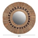 ΚΑΘΡΕΠΤΗΣ ΤΟΙΧΟΥ HM7834 ΜΕ ΠΛΕΚΤΟ ΠΛΑΙΣΙΟ MENDONG GRASS Φ70εκ ΣΕ ΜΑΥΡΟ & ΦΥΣΙΚΟ - Image 2