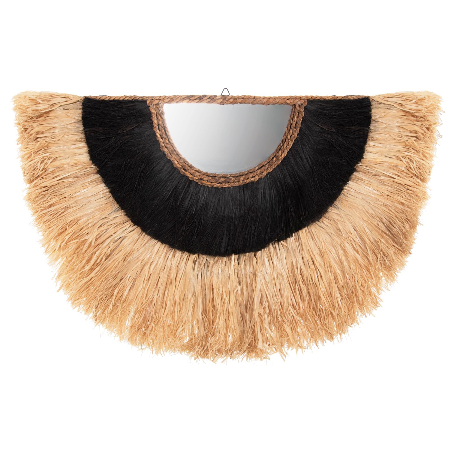 kathreptis-toichoy-imikyklikos-me-sizal- ΚΑΘΡΕΠΤΗΣ ΤΟΙΧΟΥ ΗΜΙΚΥΚΛΙΚΟΣ ΜΕ ΣΙΖΑΛ & ΑΜΠΑΚΑ ΧΡΩΜΑ ΦΥΣΙΚΟ ΜΑΥΡΟ 85x3x50Yεκ.HM7799 - Image 1