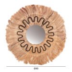 ΚΑΘΡΕΠΤΗΣ ΤΟΙΧΟΥ ΣΤΡΟΓΓΥΛΟΣ ΑΠΟ ΙΝΕΣ ΑΜΠΑΚΑ ΣΕ ΧΡΩΜΑ ΦΥΣΙΚΟ ΜΑΥΡΟ 90x4x90Yεκ.HM7750 - Image 2