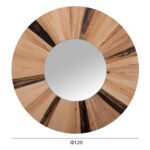 ΚΑΘΡΕΠΤΗΣ ΤΟΙΧΟΥ ΣΤΡΟΓΓΥΛΟΣ HM7839 ΠΛΑΙΣΙΟ ΙΝΕΣ ΦΟΙΝΙΚΑ ΦΥΣΙΚΟ ΧΡΩΜΑ Φ120x4εκ. - Image 2