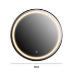 ΚΑΘΡΕΠΤΗΣ ΤΟΙΧΟΥ ΣΤΡΟΓΓΥΛΟΣ HM9579.01 ΑΛΟΥΜΙΝΙΟ ΣΕ ΜΑΥΡΟ-ΦΩΤΙΣΜΟΣ LED Φ60x3εκ. - Image 2