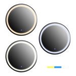 ΚΑΘΡΕΠΤΗΣ ΤΟΙΧΟΥ ΣΤΡΟΓΓΥΛΟΣ HM9579.01 ΑΛΟΥΜΙΝΙΟ ΣΕ ΜΑΥΡΟ-ΦΩΤΙΣΜΟΣ LED Φ60x3εκ. - Image 3