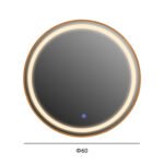 ΚΑΘΡΕΠΤΗΣ ΤΟΙΧΟΥ ΣΤΡΟΓΓΥΛΟΣ HM9580.30 ΑΛΟΥΜΙΝΙΟ ΣΕ ΧΡΥΣΟ-ΦΩΤΙΣΜΟΣ LED Φ60x3εκ. - Image 2