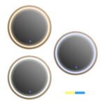 ΚΑΘΡΕΠΤΗΣ ΤΟΙΧΟΥ ΣΤΡΟΓΓΥΛΟΣ HM9580.30 ΑΛΟΥΜΙΝΙΟ ΣΕ ΧΡΥΣΟ-ΦΩΤΙΣΜΟΣ LED Φ60x3εκ. - Image 3