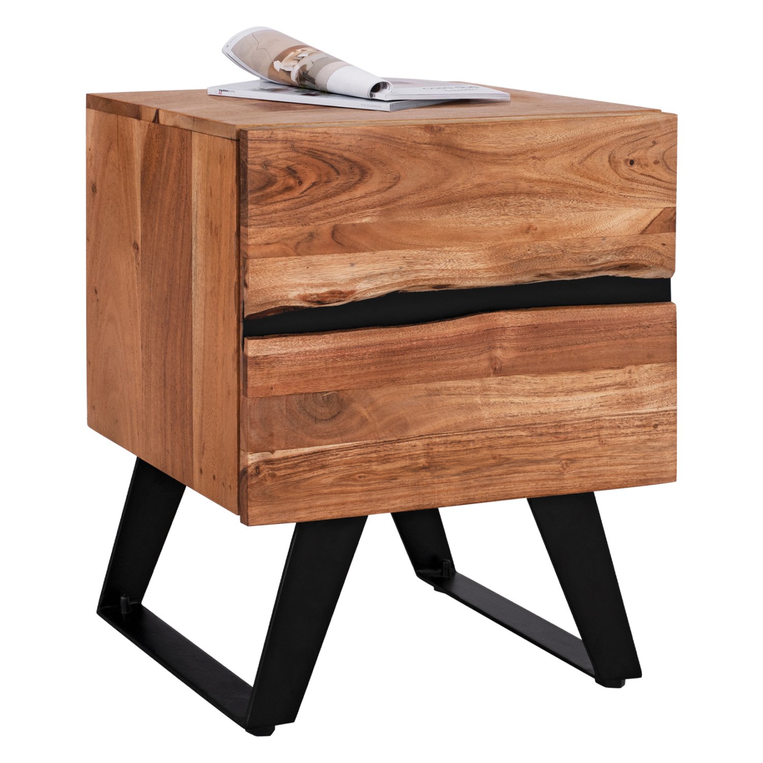 komodino-fb9836011-apo-masif-xylo-akakia ΚΟΜΟΔΙΝΟ ALICIA HM8360.11 ΑΠΟ ΜΑΣΙΦ ΞΥΛΟ ΑΚΑΚΙΑΣ 45x35x56Yεκ. - Image 1