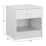 ΚΟΜΟΔΙΝΟ ΜΕ 1 ΣΥΡΤΑΡΙ LANEY ΛΕΥΚΟ HM2345.05 45x35,5x47 εκ. - Image 2