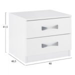 ΚΟΜΟΔΙΝΟ ΜΕ 2 ΣΥΡΤΑΡΙΑ ASHLYN ΚΑΙ ΑΣΗΜΙ ΧΕΡΟΥΛΙ HM2235.05 ΛΕΥΚΟ 48x40,5x41,5Y εκ. - Image 2