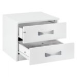 ΚΟΜΟΔΙΝΟ ΜΕ 2 ΣΥΡΤΑΡΙΑ ASHLYN ΚΑΙ ΑΣΗΜΙ ΧΕΡΟΥΛΙ HM2235.05 ΛΕΥΚΟ 48x40,5x41,5Y εκ. - Image 3