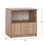 ΚΟΜΟΔΙΝΟ ΜΕ ΣΥΡΤΑΡΙ ADLER SONAMA OAK HM2431.01 45x40x48 εκ. - Image 2