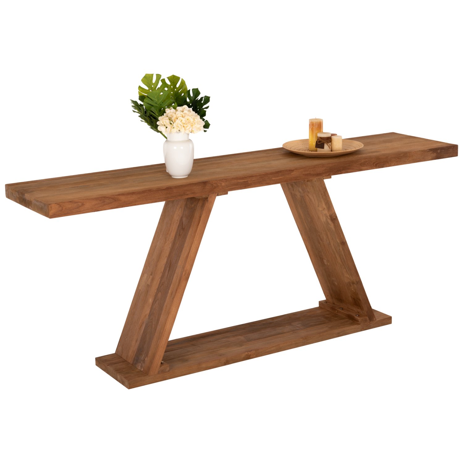 konsola-apo-xylo-teak-fysiko-chroma-fb99 ΚΟΝΣΟΛΑ ΑΠΟ ΞΥΛΟ ΤΕΑΚ ΦΥΣΙΚΟ ΧΡΩΜΑ HM9555 220x50x90Υεκ. - Image 1