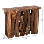 ΚΟΝΣΟΛΑ HM9336 ΑΠΟ ΜΑΣΙΦ ΞΥΛΟ ΤEAK ΦΥΣΙΚΟ 100X35X75Y εκ. - Image 2