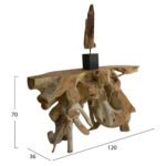 ΚΟΝΣΟΛΑ HM9370 ΑΠΟ ΜΑΣΙΦ ΞΥΛΟ ΤEAK ΦΥΣΙΚΟ 120Χ36Χ70Y εκ. - Image 2