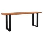 ΚΟΝΣΟΛΑ SHIRE HM9800 ΑΝΑΚΥΚΛΩΜΕΝΟ ΞΥΛΟ TEAK-ΜΑΥΡΕΣ ΜΕΤΑΛΛΙΚΕΣ ΒΑΣΕΙΣ 240x50x90Yεκ