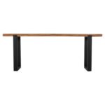 ΚΟΝΣΟΛΑ SHIRE HM9800 ΑΝΑΚΥΚΛΩΜΕΝΟ ΞΥΛΟ TEAK-ΜΑΥΡΕΣ ΜΕΤΑΛΛΙΚΕΣ ΒΑΣΕΙΣ 240x50x90Yεκ - Image 3