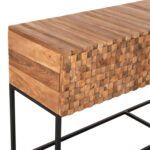ΚΟΝΣΟΛΑ ΜΕ ΣΥΡΤΑΡΙΑ JORDI HM9801 ΞΥΛΟ TEAK ΦΥΣΙΚΟ-ΜΑΥΡΗ ΜΕΤΑΛΛΙΚΗ ΒΑΣΗ 180x43x79Υεκ. - Image 5