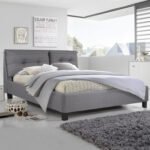 ΚΡΕΒΑΤΙ BILLIE 160x200 εκ. ΜΕ ΥΦΑΣΜΑ ΓΚΡΙ HM551.05 - Image 2