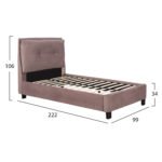 ΚΡΕΒΑΤΙ RILEY 90Χ200 ΜΕ ΥΦΑΣΜΑ ΒΕΛΟΥΔΟ ΣΑΠΙΟ ΜΗΛΟ HM561.02 - Image 2