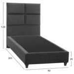 ΚΡΕΒΑΤΙ MILO ΑΠΟ ΓΚΡΙ ΥΦΑΣΜΑ HM652.01 ΓΙΑ ΣΤΡΩΜΑ 90x200 εκ. - Image 3