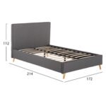 ΚΡΕΒΑΤΙ INDRA ΑΠΟ ΓΚΡΙ ΥΦΑΣΜΑ & ΣΚ. ΓΚΡΙ ΡΕΛΙ HM662.01 ΓΙΑ ΣΤΡΩΜΑ 160x200 EK. - Image 3