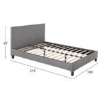 ΚΡΕΒΑΤΙ BECCA ΑΠΟ ΥΦΑΣΜΑ ΓΚΡΙ HM553.11 ΓΙΑ ΣΤΡΩΜΑ 150x200 EK. - Image 3