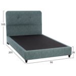 ΚΡΕΒΑΤΙ DOLORES ΑΠΟ ΥΦΑΣΜΑ LIGHT GREEN HM649.27 ΓΙΑ ΣΤΡΩΜΑ 90x200 εκ. - Image 3