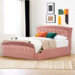 ΚΡΕΒΑΤΙ ODELIA ΒΕΛΟΥΔΟ ΣΑΠΙΟ ΜΗΛΟ ΜΕ ΑΠΟΘΗΚΕΥΤΙΚΟ ΧΩΡΟ 160x200 εκ. HM581.02 - Image 3