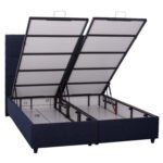 ΚΡΕΒΑΤΙ ALBA ΜΕ ΑΠΟΘΗΚΕΥΤΙΚΟ ΑΠΟ ΜΠΛΕ ΥΦΑΣΜΑ HM626.08 ΓΙΑ ΣΤΡΩΜΑ 160x200 εκ. - Image 4