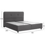 ΚΡΕΒΑΤΙ DOLORES ΜΕ ΑΠΟΘΗΚΕΥΤΙΚΟ ΓΚΡΙ ΒΕΛΟΥΔΟ HM631.10 ΓΙΑ ΣΤΡΩΜΑ 160x200 εκ. - Image 3