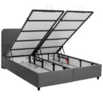 ΚΡΕΒΑΤΙ DOLORES ΜΕ ΑΠΟΘΗΚΕΥΤΙΚΟ ΓΚΡΙ ΒΕΛΟΥΔΟ HM631.10 ΓΙΑ ΣΤΡΩΜΑ 160x200 εκ. - Image 4