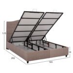 ΚΡΕΒΑΤΙ MALENA ΜΕ ΑΠΟΘΗΚΕΥΤΙΚΟ ΜΠΕΖ ΥΦΑΣΜΑ Τ. NUBUK HM624.22 ΓΙΑ ΣΤΡΩΜΑ 160x200 εκ. - Image 3