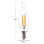 ΛΑΜΠΤΗΡΑΣ HM4047.01 ΣΤΥΛ ΦΛΟΓΑ LED FILAMENT 6W E14 3000K ΔΙΑΦΑΝΟ DIMMABLE - Image 2
