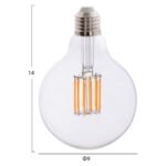 ΛΑΜΠΤΗΡΑΣ GLOBO LED FILAMENT 12W E27 3000K ΔΙΑΦΑΝΟΣ HM4049.01 - Image 2