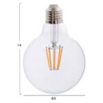 ΛΑΜΠΤΗΡΑΣ GLOBO LED FILAMENT 8W E27 3000K ΔΙΑΦΑΝΟΣ DIMMABLE HM4050.01 - Image 2