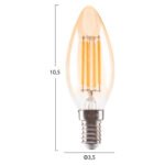 ΛΑΜΠΤΗΡΑΣ LED FILAMENT 4W E14 3000K ΧΡΥΣΟ DIMMABLE HM4048.02 - Image 2