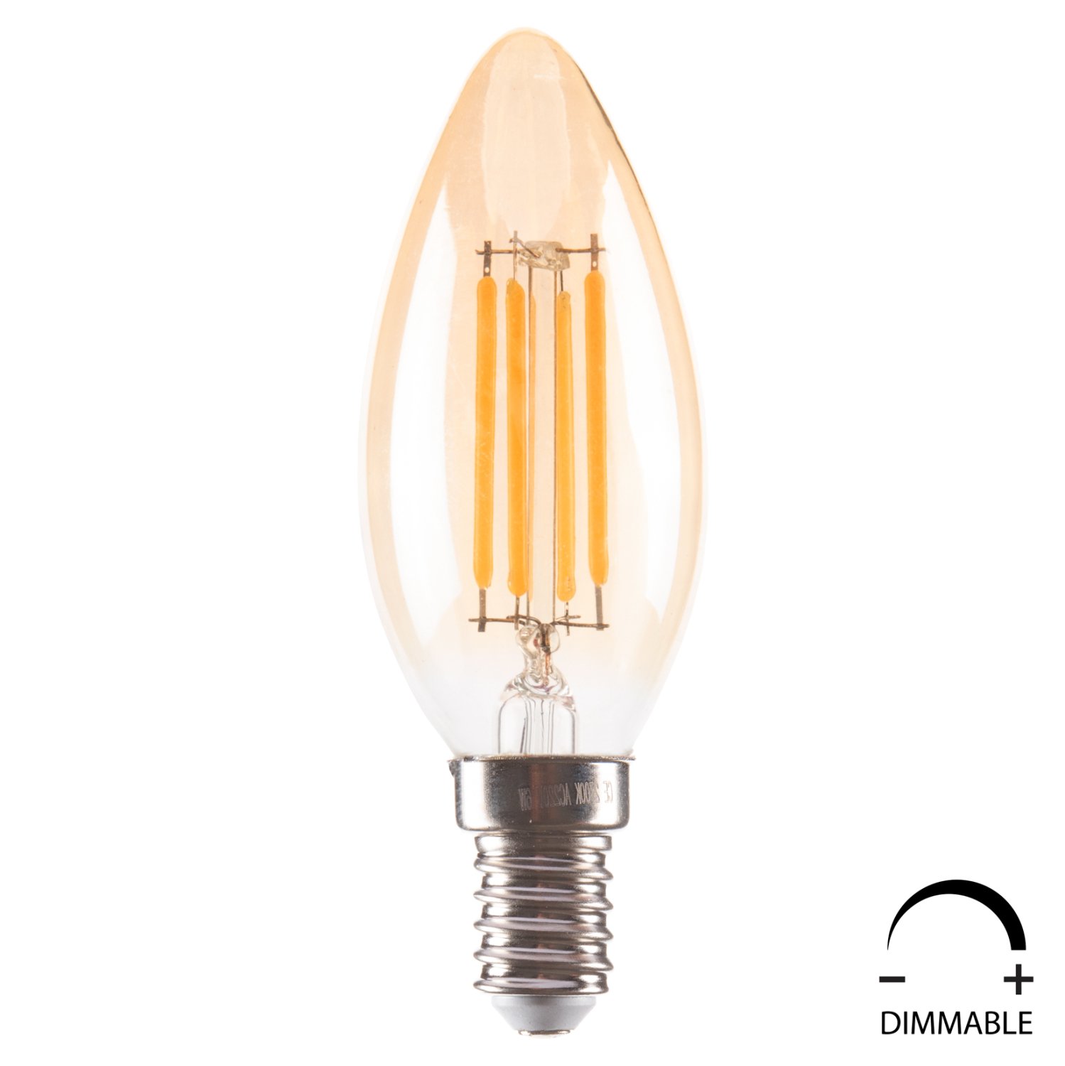 lamptiras-led-filament-4w-e14-3000k-chry ΛΑΜΠΤΗΡΑΣ LED FILAMENT 4W E14 3000K ΧΡΥΣΟ DIMMABLE HM4048.02 - Image 1