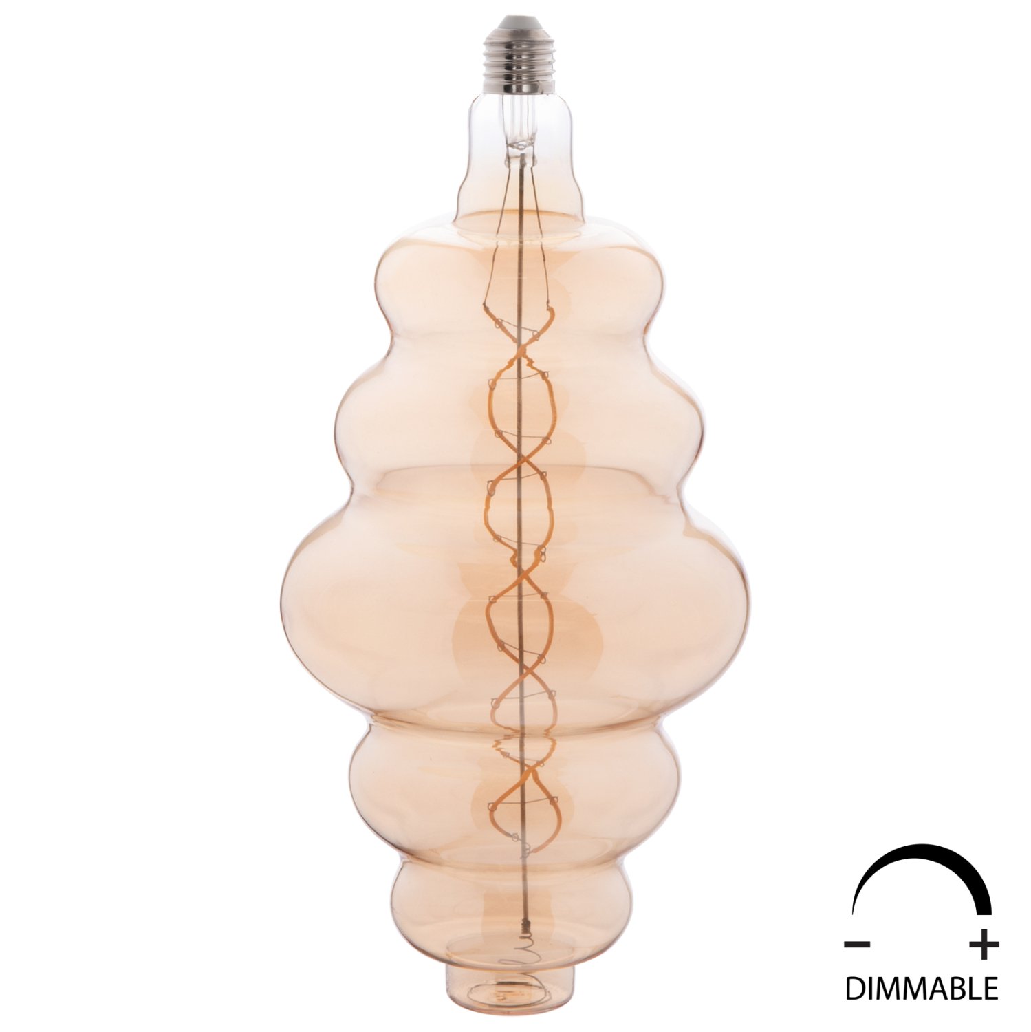 lamptiras-led-filament-8w-e27-3000k-gold ΛΑΜΠΤΗΡΑΣ LED FILAMENT 8W E27 3000K GOLD COLOR DIMMABLE HM4056.02 - Image 1